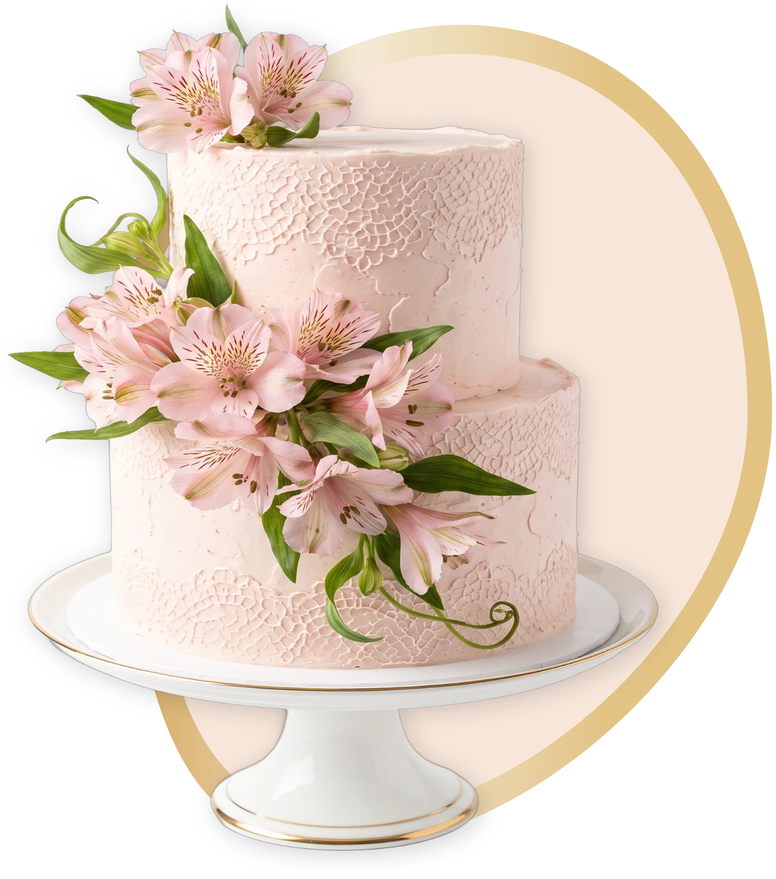 Bolo de dois andares da Cake Box, decorado com flores